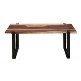 Stylish Iron legs with Rose Wood Top Accent Coffee Table
